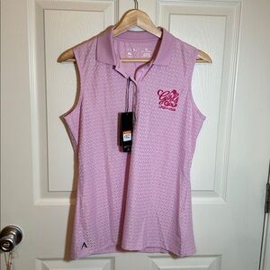 Antigua Women's Medium Pink Desert Dry Sleeveless Polo Girls Golf New with Tags!